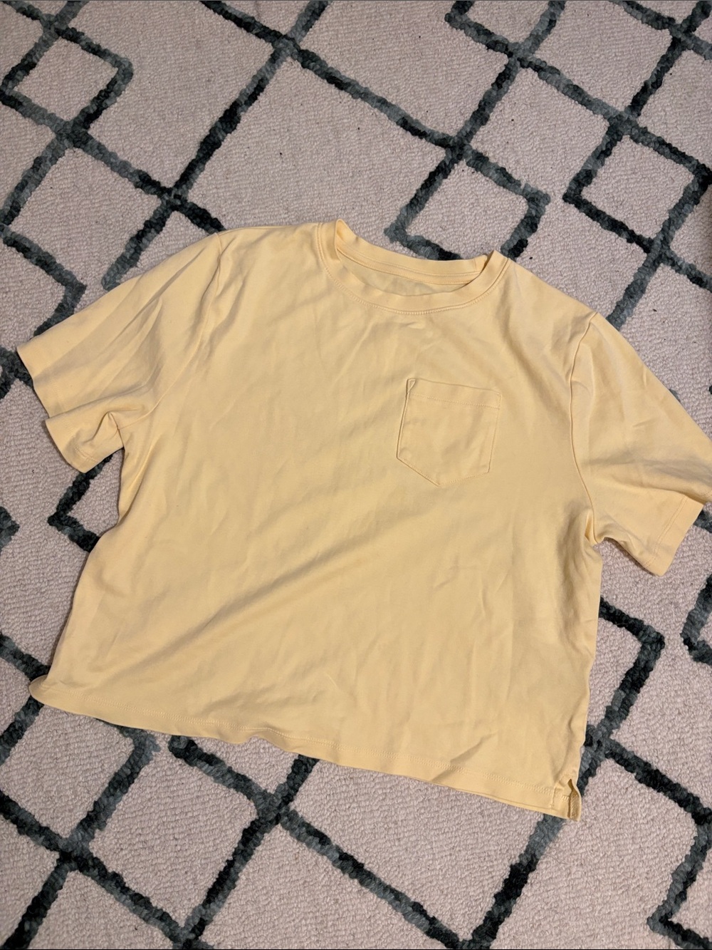 a new day pale yellow crewneck tee